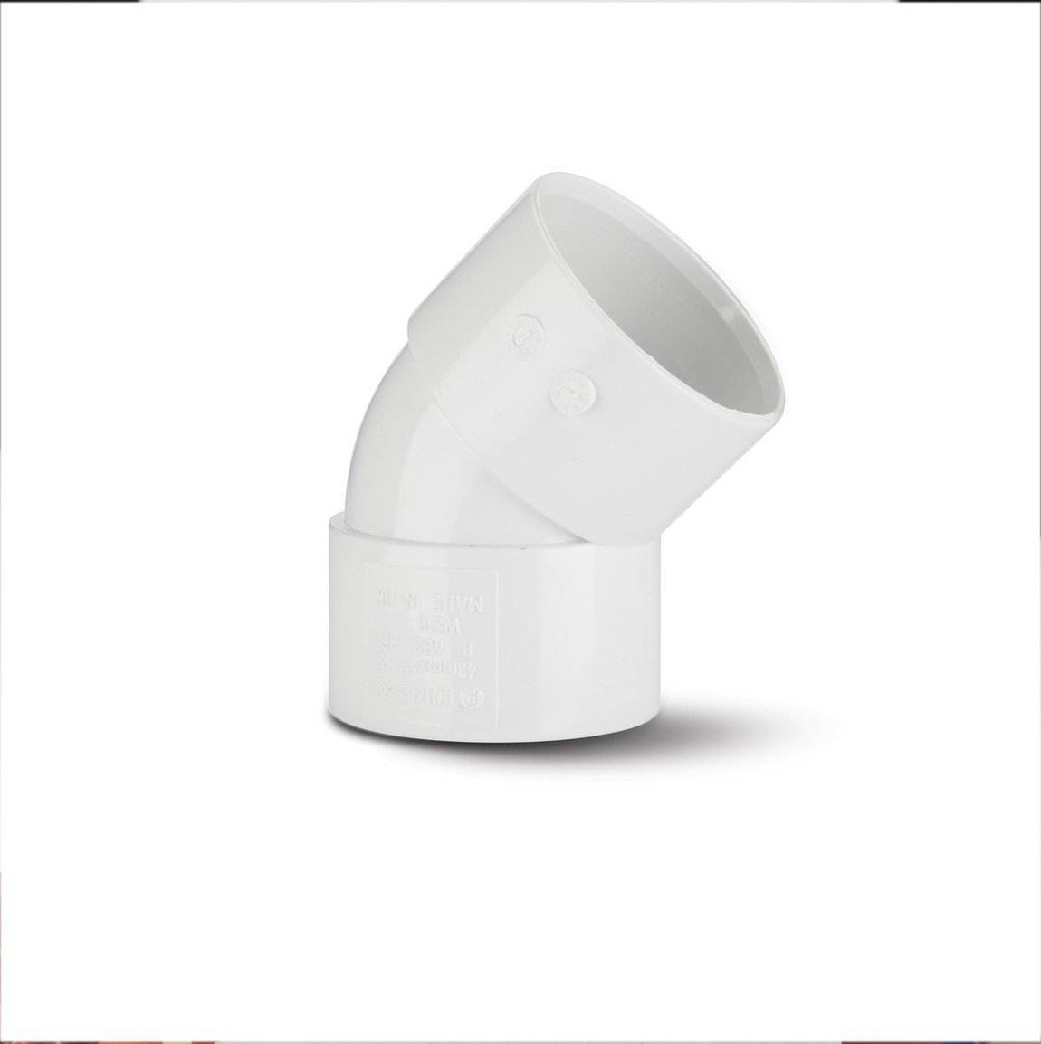 Polypipe White Ws54w Obtuse Bend 50Mm X 45Deg Waste Solvent Weld Abs