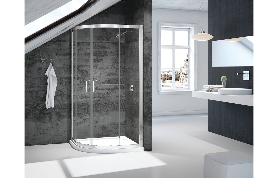 Merlyn Silver Vivid Boost Loft 2 Door Quadrant 6 X 800 X 1800Mm - Clear/Polished