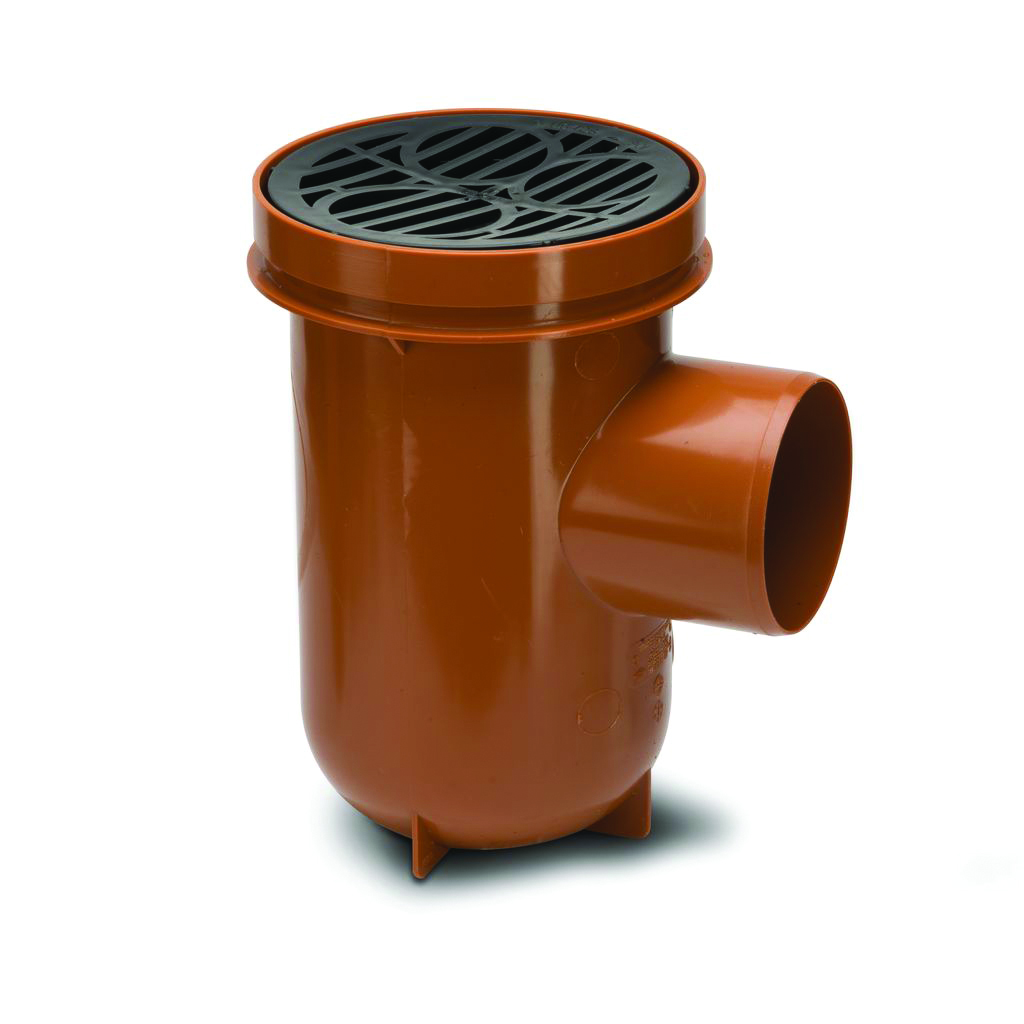Polypipe 110Mm Bottle Gully & Grid - Terracotta - Ug425