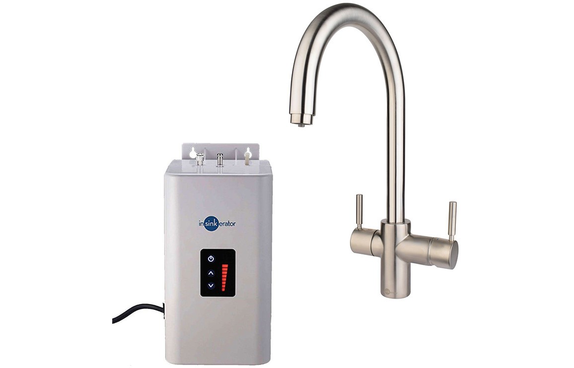 Insinkerator 3N1 J Shape Tap, Neo Tank & Filter Pack - Brushed Steel (45097B)