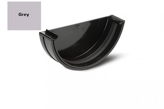 Polypipe Grey 150Mm Half Round External Stop End - Rl607g