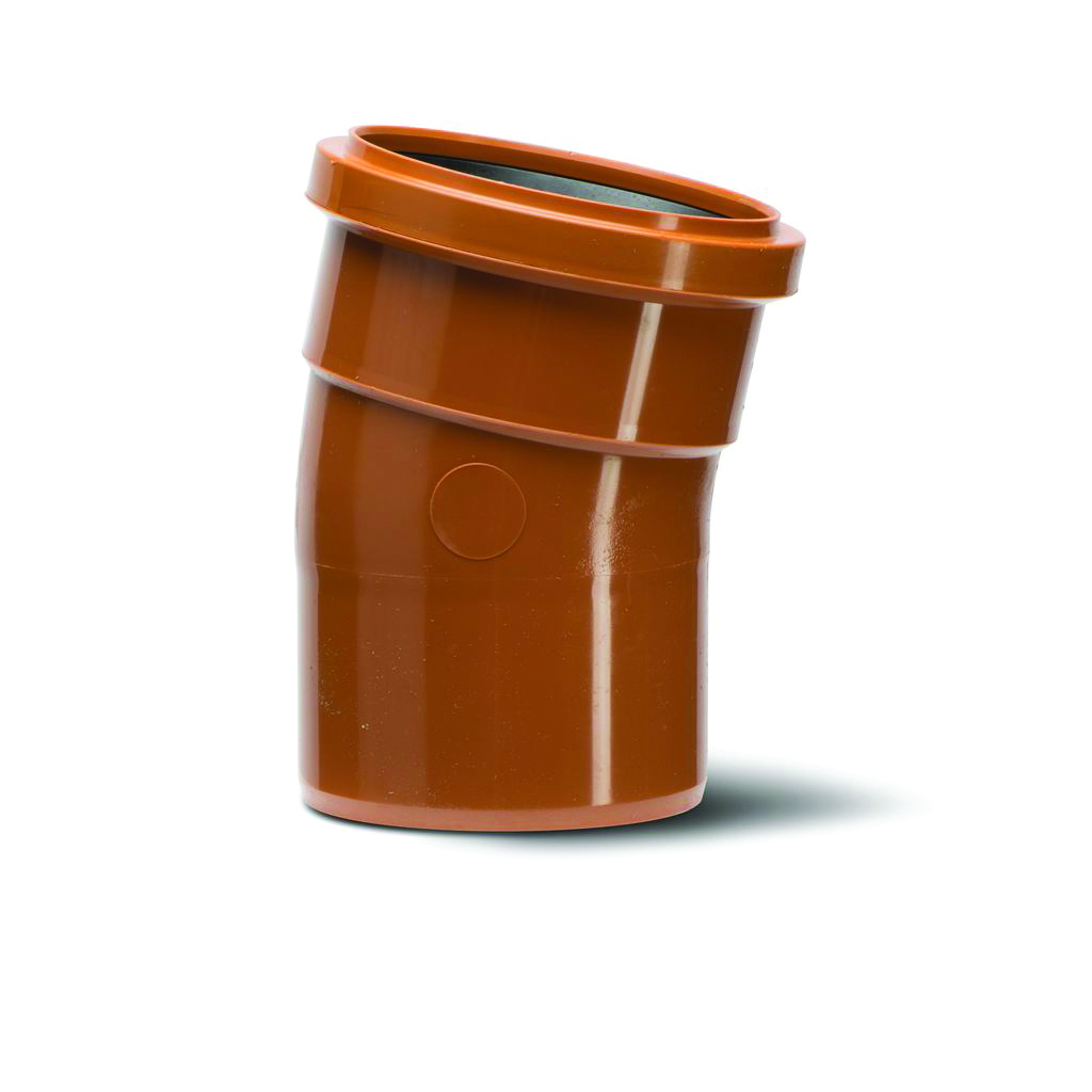 Polypipe 160Mm Short Radius Bend Single Socket 45Deg - Terracotta - Ug604