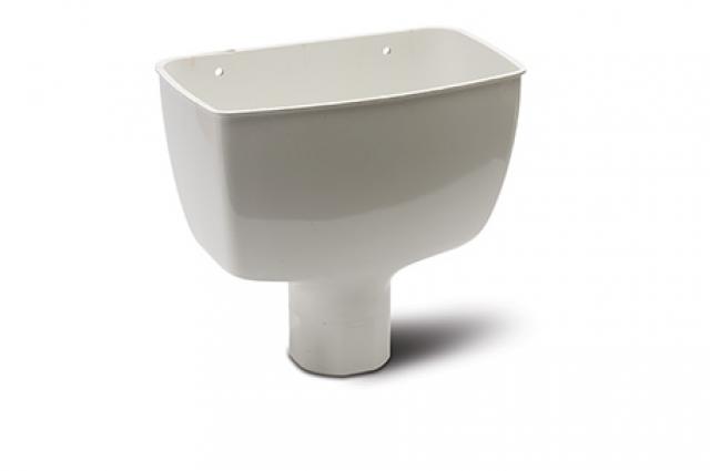 Polypipe White 68Mm Round Downpipe Standard Hopper - Rr130w
