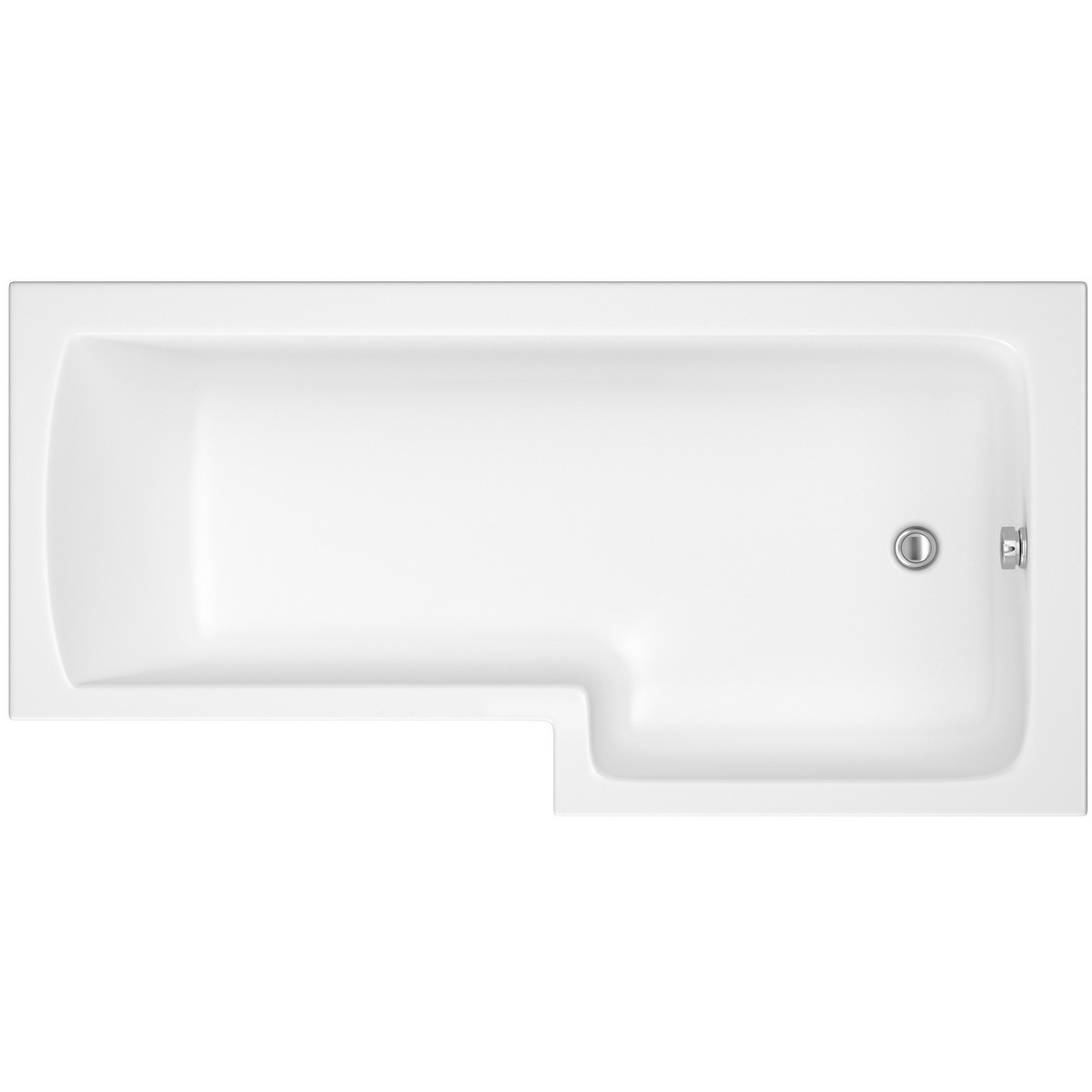 Bradfords - Solarna Trojancast L-Shaped Shower Bath - 1700 x 850 x 700mm - White