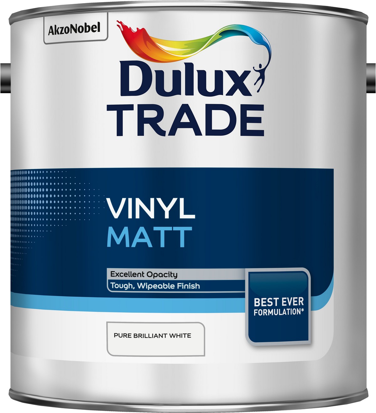Dulux Trade White Vinyl Matt 2.5Ltr Brilliant