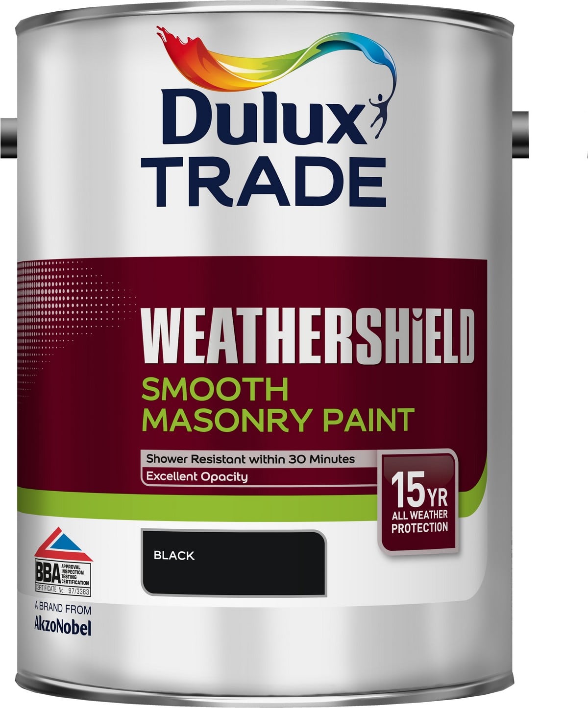 Dulux Trade Weathershield Smooth Masonry Paint 5Ltr (New Formulation) Black